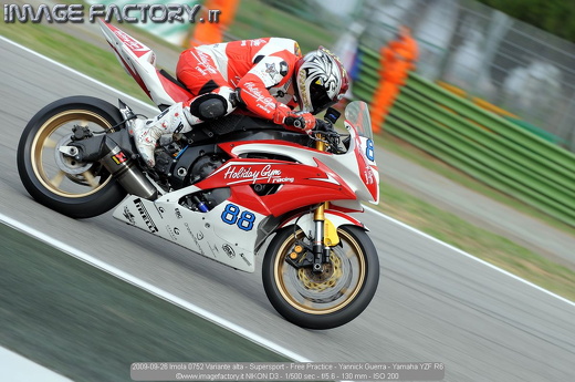 2009-09-26 Imola 0752 Variante alta - Supersport - Free Practice - Yannick Guerra - Yamaha YZF R6